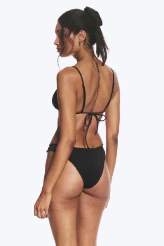 Bikini-Hose mit Rüschen – Schwarz