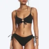 Bikini-Hose mit seitlichen Bändern – Schwarz Bikini-Hose mit seitlichen Bändern – Schwarz