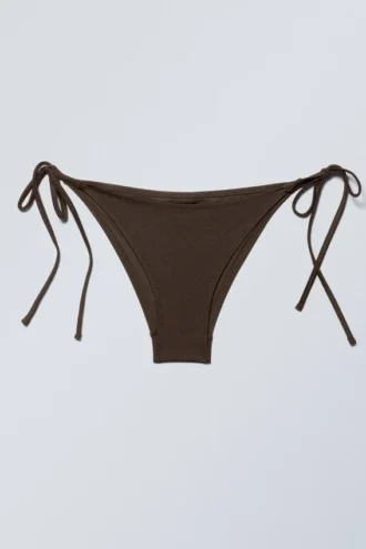 Bikini-Höschen mit Bändern – Dunkelbraun