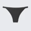 Bikini-Höschen mit niedriger Leibhöhe und Rippmuster – Dunkelgrau Bikini-Höschen mit niedriger Leibhöhe und Rippmuster – Dunkelgrau