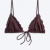 Bikini-Oberteil mit Rüschen – Dunkelrot Bikini-Oberteil mit Rüschen – Dunkelrot