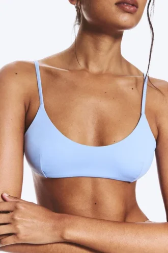 Bikini-Oberteil mit Trägern – Hellblau