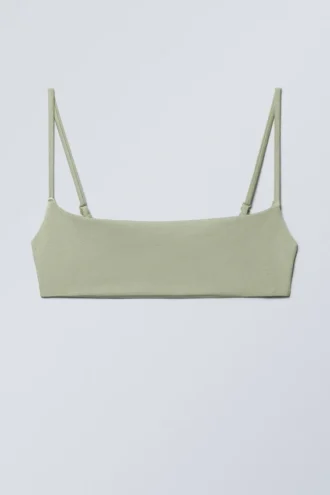 Bikini-Oberteil mit U-Ausschnitt – Hellkhaki-Grün Bikini-Oberteil mit U-Ausschnitt – Hellkhaki-Grün