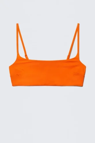 Bikini-Oberteil mit U-Ausschnitt – Leuchtendes Orange