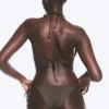 Bikini-Tanga-Unterteil mit Bindebändern – Dark Mole Bikini-Tanga-Unterteil mit Bindebändern – Dark Mole