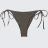 Bikini-Tanga-Unterteil mit Bindebändern – Dark Mole Bikini-Tanga-Unterteil mit Bindebändern – Dark Mole