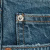 Bite Mini-Jeansshorts mit niedriger Leibhöhe – Radio Blue – Mittelblau
