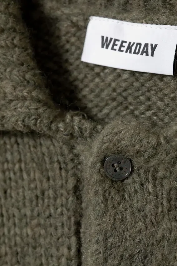Bobby Relaxed Strick-Polo-Pullover – Khaki-Grün Bobby Relaxed Strick-Polo-Pullover – Khaki-Grün