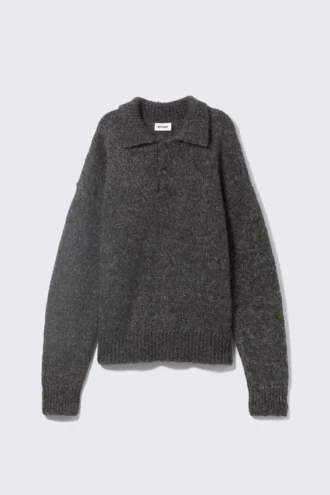 Bobby Relaxed Strick-Pullover – Dunkelgrau