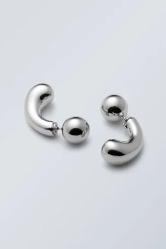 Bohnen-Ohrringe – Silber