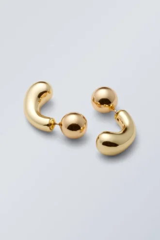 Bohnenohrringe – Gold