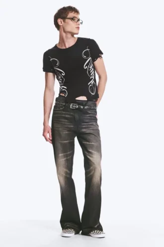 Boo Bootleg Low Rise Regular Bootcut Jeans – Vintage Black – Dark Black | Cheap Monday Gb
