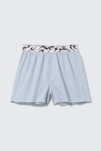 Boxershorts – Weiß – Blaue Streifen