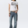 Boxy bedrucktes Kurzarm-T-Shirt – Weiß – Misty Face Boxy bedrucktes Kurzarm-T-Shirt – Weiß – Misty Face