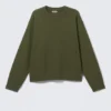 Boxy Distressed Sweatshirt – Dunkelgrün Boxy Distressed Sweatshirt – Dunkelgrün