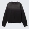 Boxy Distressed Sweatshirt – Faded Black Boxy Distressed Sweatshirt – Faded Black