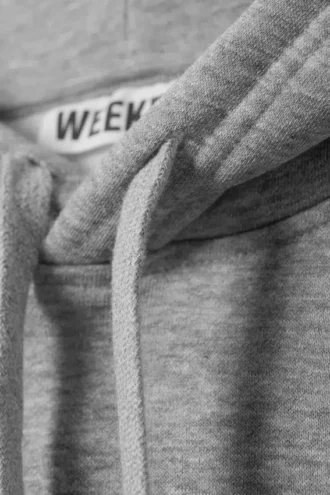 Boxy Heavyweight Kapuzenpullover – Grau meliert