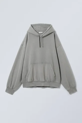 Boxy Heavyweight Kapuzenpullover – Washed Dusty Grey