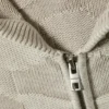 Boxy-Kapuzenpullover aus strukturiertem Strick mit Reißverschluss – hell gemustertes Beige Boxy-Kapuzenpullover aus strukturiertem Strick mit Reißverschluss – hell gemustertes Beige