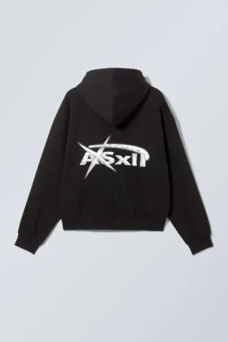 Boxy Kapuzenpullover mit Print – Asxll