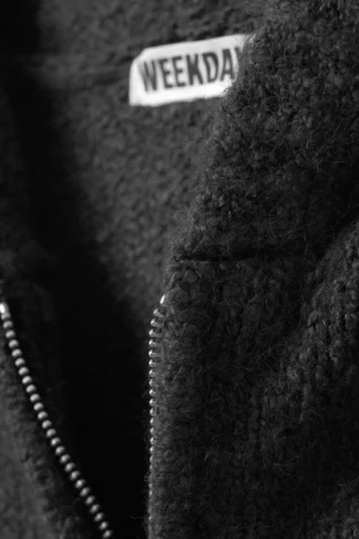 Boxy-Kapuzenpullover mit Reißverschluss – Dunkelgrau
