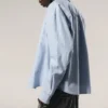 Boxy-Langarmhemd aus Baumwollpopeline – Blau kariert Boxy-Langarmhemd aus Baumwollpopeline – Blau kariert