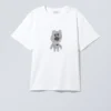 Boxy Lightweight T-Shirt mit Print – Weiß – Duct Tape Bear