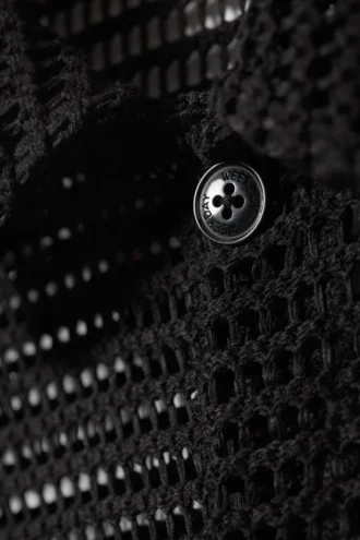 Boxy Mesh-Shirt mit kurzen Shorts – Schwarz