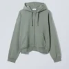 Boxy Midweight Zip Kapuzenpullover – Dusty Grey Boxy Midweight Zip Kapuzenpullover – Dusty Grey