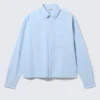 Boxy-Oxford-Hemd mit langen Ärmeln – Hellblau Boxy-Oxford-Hemd mit langen Ärmeln – Hellblau