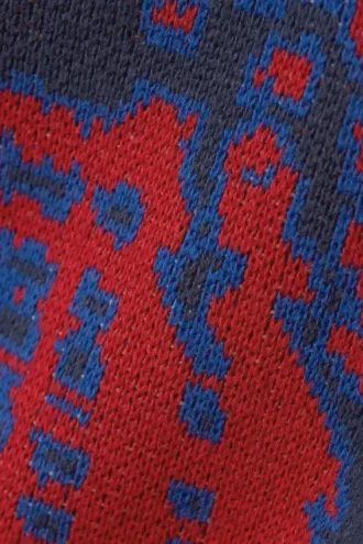 Boxy Pullover mit Print aus Knitted Cotton – Dunkelblau – Telefon