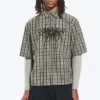 Boxy-Shirt mit kurzen Shorts und Mit Print – kariert, grün – Spyder