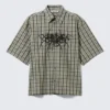 Boxy-Shirt mit kurzen Shorts und Mit Print – kariert, grün – Spyder