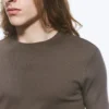 Boxy Slim Fit Ribbed T-Shirt – Dark Mole Boxy Slim Fit Ribbed T-Shirt – Dark Mole