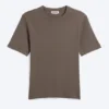 Boxy Slim Fit Ribbed T-Shirt – Dark Mole Boxy Slim Fit Ribbed T-Shirt – Dark Mole