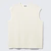 Boxy-Strickweste mit Struktur – Off-White Boxy-Strickweste mit Struktur – Off-White