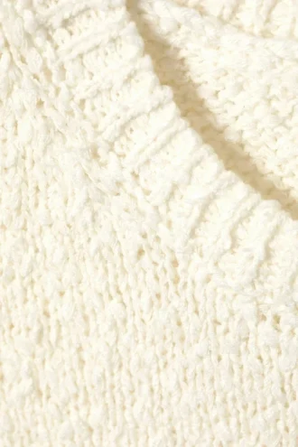 Boxy-Strickweste mit Struktur – Off-White