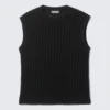 Boxy Structured Cotton Tank Top – Schwarz Boxy Structured Cotton Tank Top – Schwarz