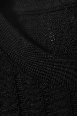 Boxy Structured Cotton Tank Top – Schwarz