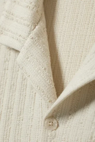 Boxy-Structured-Resort-Hemd – Dusty Beige