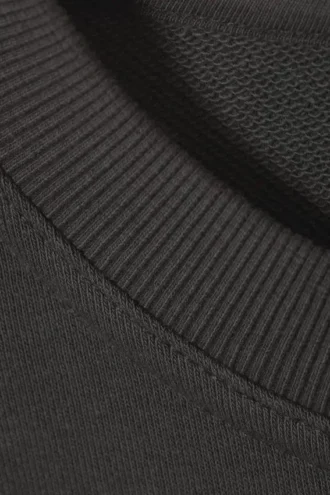 Boxy-Sweatshirt mit Rundhalsausschnitt – Off-Black