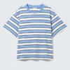 Boxy-T-Shirt aus Baumwolle – Blau-weiß gestreift