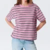 Boxy-T-Shirt aus Baumwolle – gestreift in Rosa Boxy-T-Shirt aus Baumwolle – gestreift in Rosa