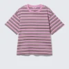 Boxy-T-Shirt aus Baumwolle – gestreift in Rosa Boxy-T-Shirt aus Baumwolle – gestreift in Rosa