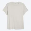 Boxy-T-Shirt aus Baumwolle mit Flügelärmeln – Hellstaubgrau Boxy-T-Shirt aus Baumwolle mit Flügelärmeln – Hellstaubgrau