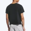 Boxy-T-Shirt aus Baumwolle mit Flügelärmeln – in Schwarz Boxy-T-Shirt aus Baumwolle mit Flügelärmeln – in Schwarz