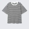 Boxy-T-Shirt aus Baumwolle – schwarz-weiße Streifen