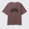 Boxy-T-Shirt mit Print – Dunkelrot