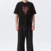 Boxy T-Shirt mit Print – Schwarz – Heart of Energy Boxy T-Shirt mit Print – Schwarz – Heart of Energy