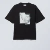 Boxy T-Shirt mit Print – Schwarz – Sparkle Faces Boxy T-Shirt mit Print – Schwarz – Sparkle Faces